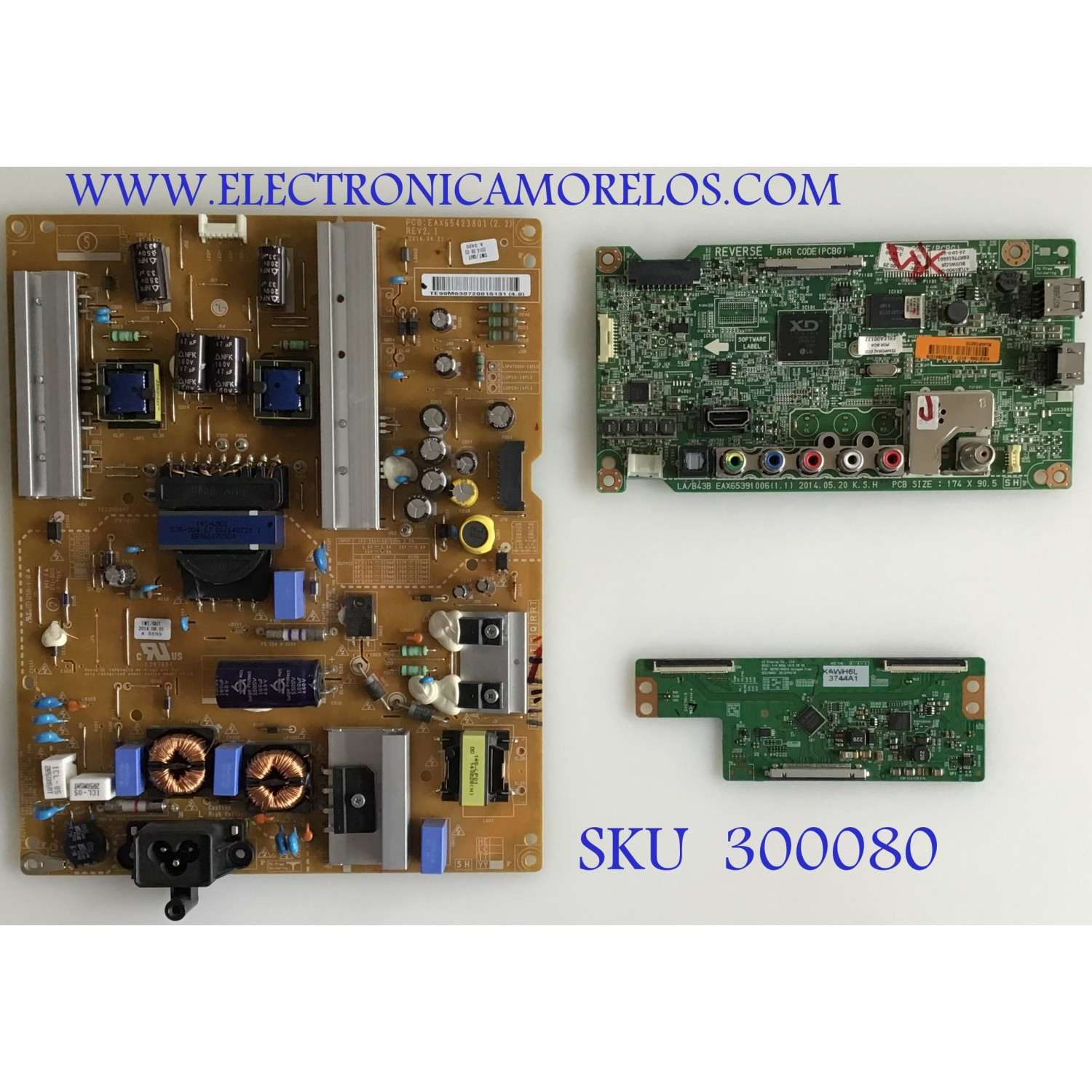 KIT DE TARJETAS PARA TV LG / MAIN EBT62841578 / EAX65391006(1.1) / FUENTE EAY63072001 / EAX65423801(2.2) / T-CON 6871L-3744A / 6870C-0481A / PANEL LC470DUE (FG)(A4) / MODELO 47LB5900-UV.BUSWLQR